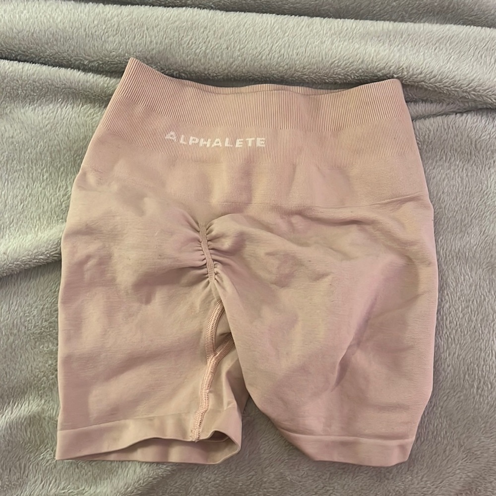 light pink alphalete amplify shorts